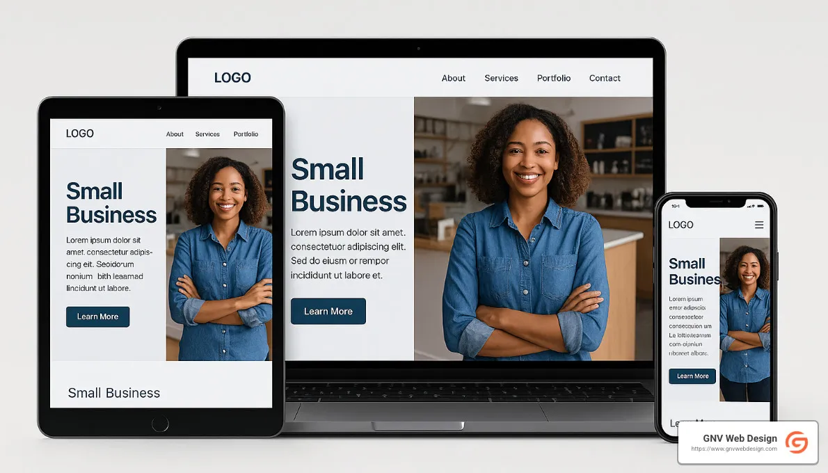 mobile-friendly website design showing responsive layouts - how to improve seo for small businesses