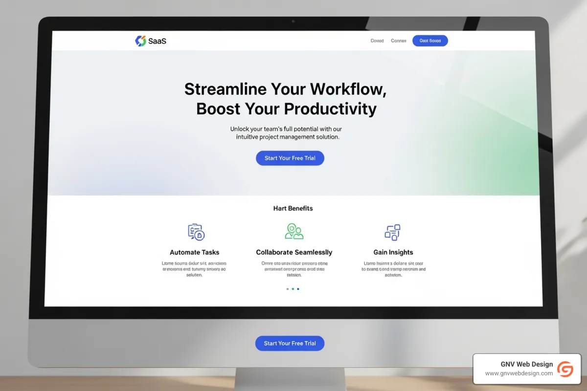 Image of a high-converting SaaS landing page - seo agency for saas