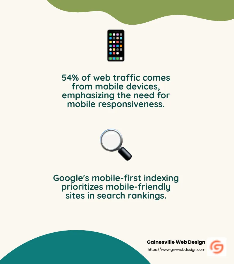 54% of web traffic comes from mobile devices - web design and seo marketing infographic 2_facts_emoji_nature