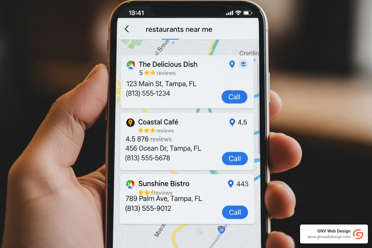 Google Maps 3-pack result for a Tampa business - tampa seo agencies