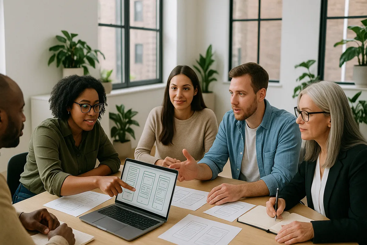 GNV Web Design team working with clients - local web design company