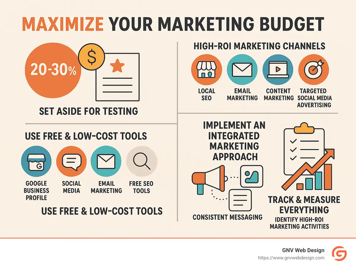 strategic budget planning for small business marketing - Affordable online marketing services infographic