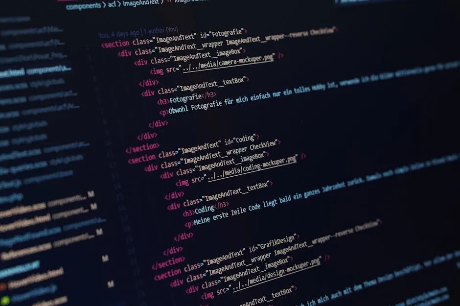 website code with SEO elements highlighted - seo web development services
