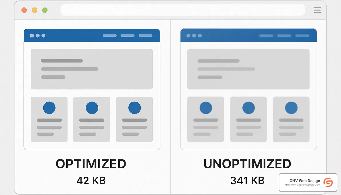 Comparison of optimized vs. unoptimized images - SEO-friendly web design