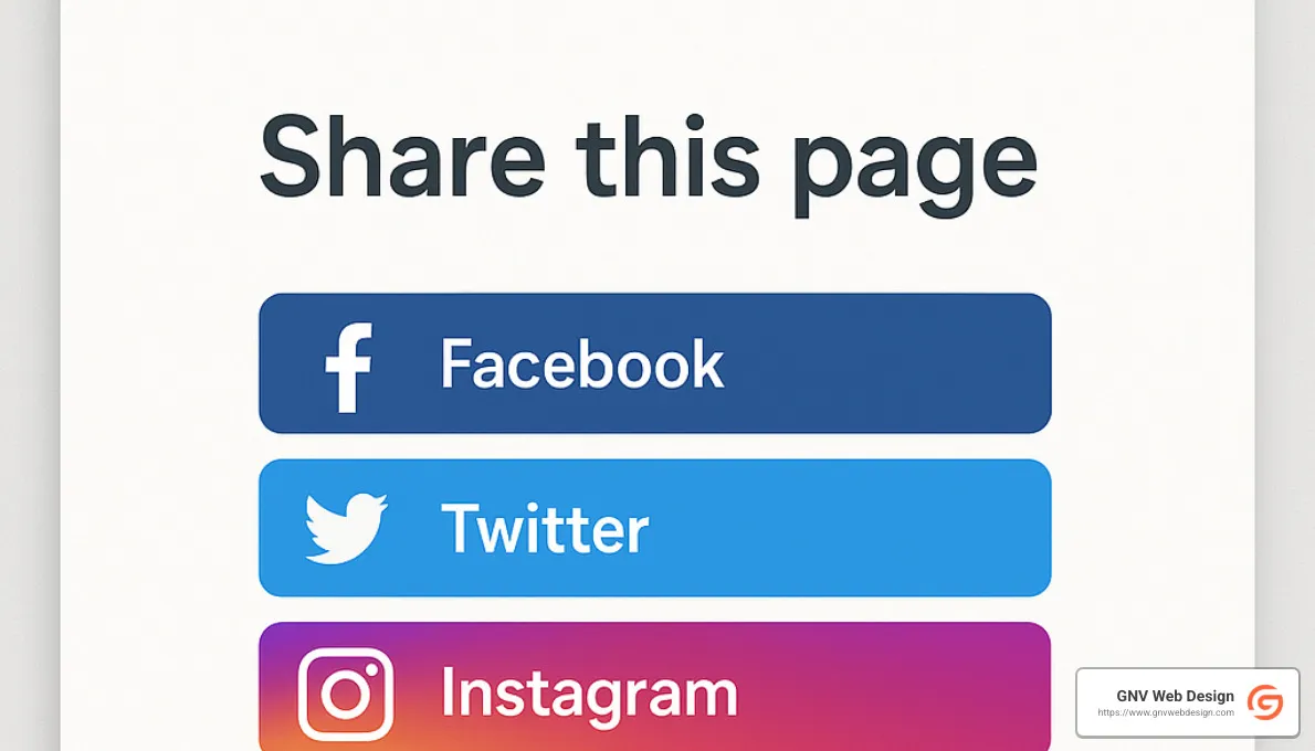 Social share buttons on a webpage - Website social media integration