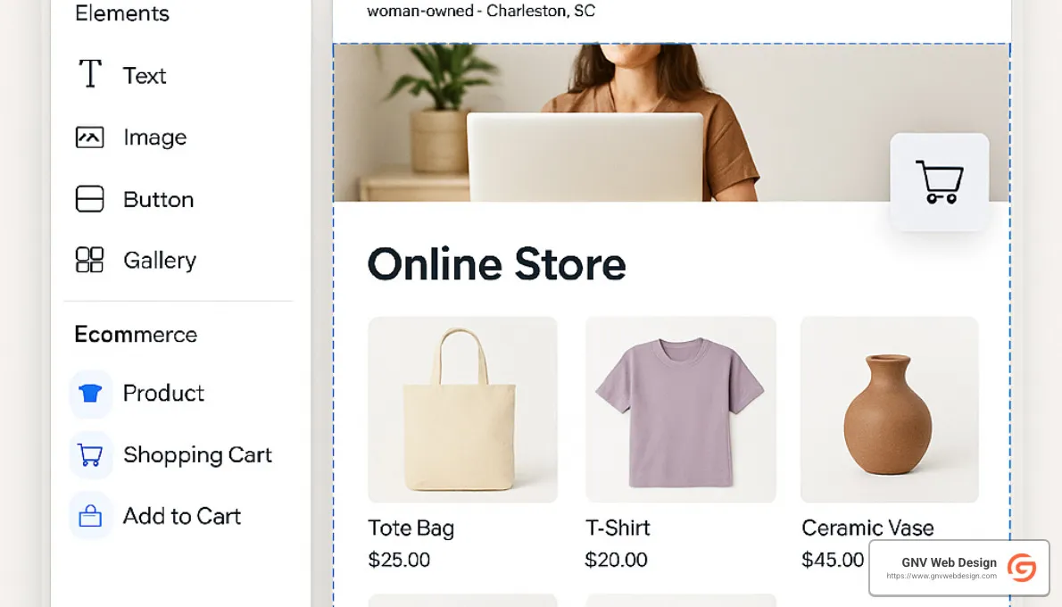 Wix website builder interface - Affordable ecommerce websites