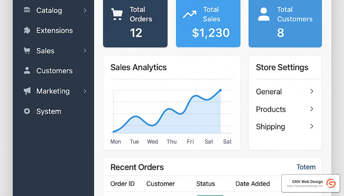 OpenCart dashboard - Affordable ecommerce websites