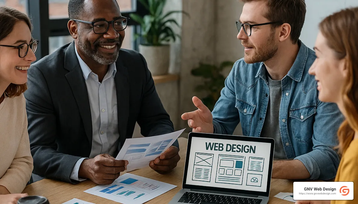 business owner meeting with web designers - ocala florida web design