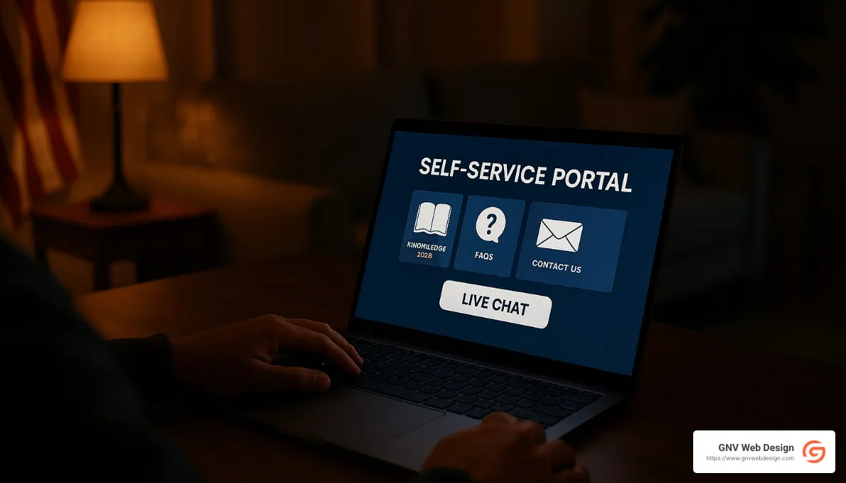 customer using self-service portal at night - 24/7 customer support