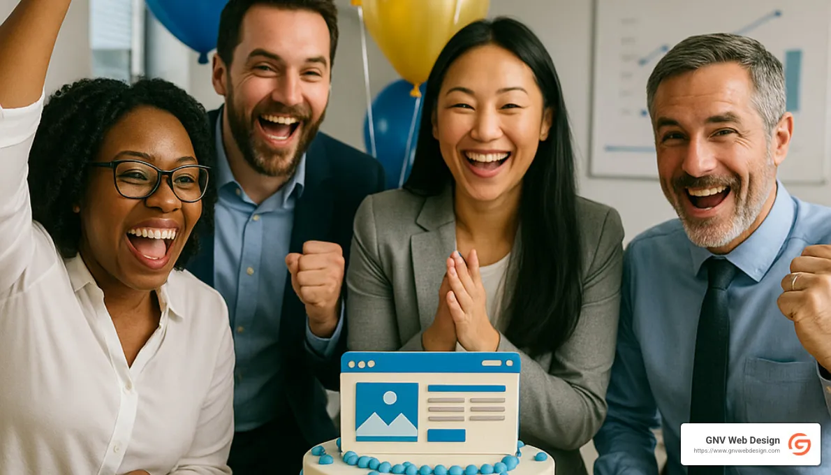 successful website launch celebration - Web design company Gainesville
