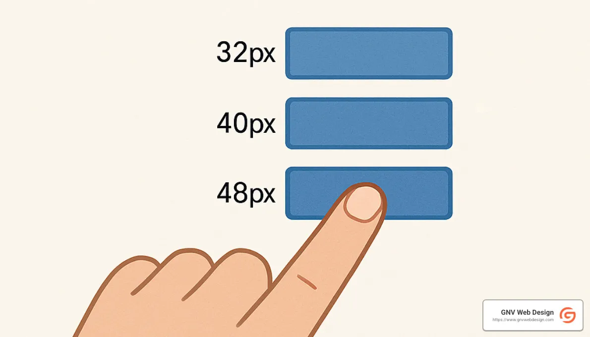 optimal button sizes for mobile interfaces - Mobile-friendly site design
