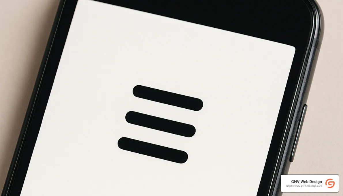 hamburger menu on mobile device - Mobile-friendly site design