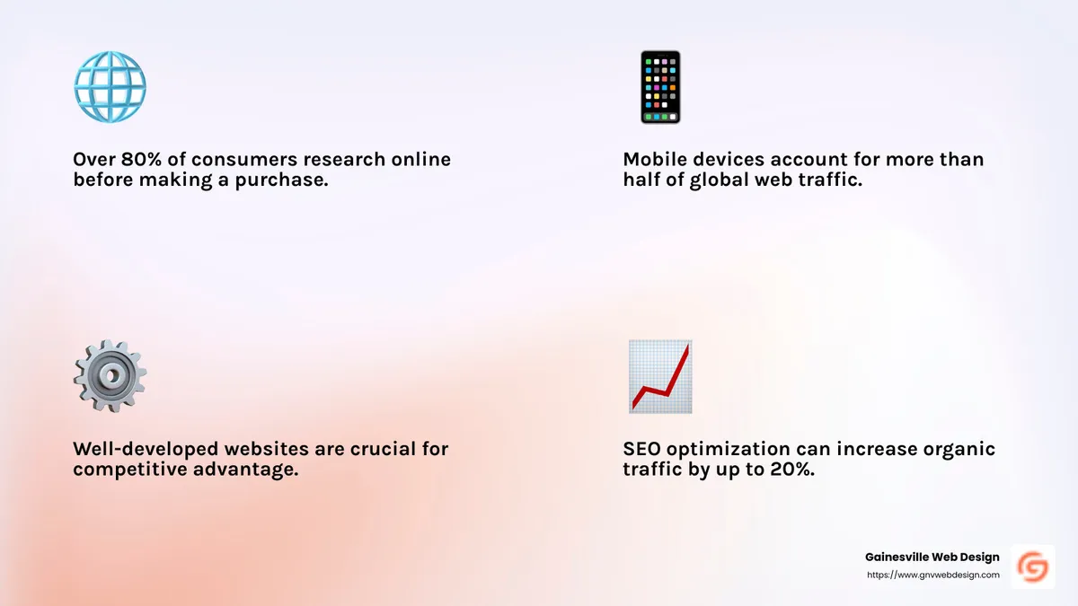 Importance of Digital Presence - web development company in florida infographic 4_facts_emoji_light-gradient