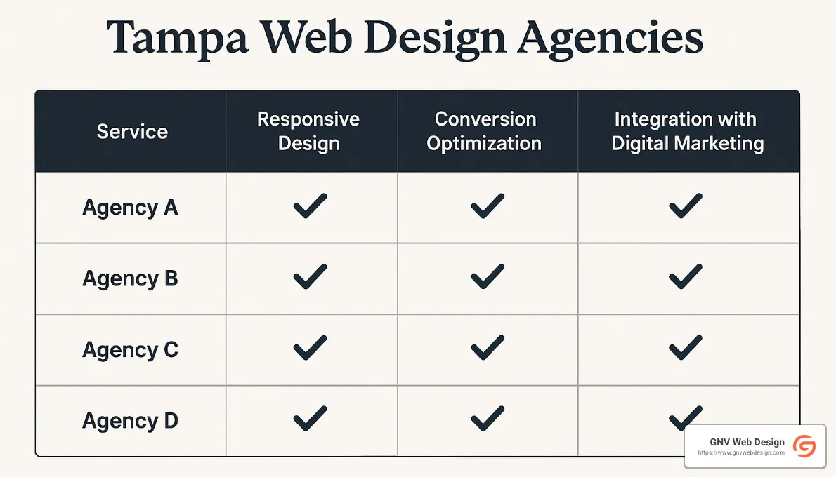 Web design services comparison - Tampa web design agency