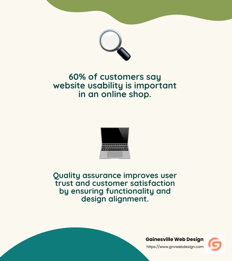 60% of customers say website usability is important in an online shop - web design quality assurance infographic 2_facts_emoji_nature